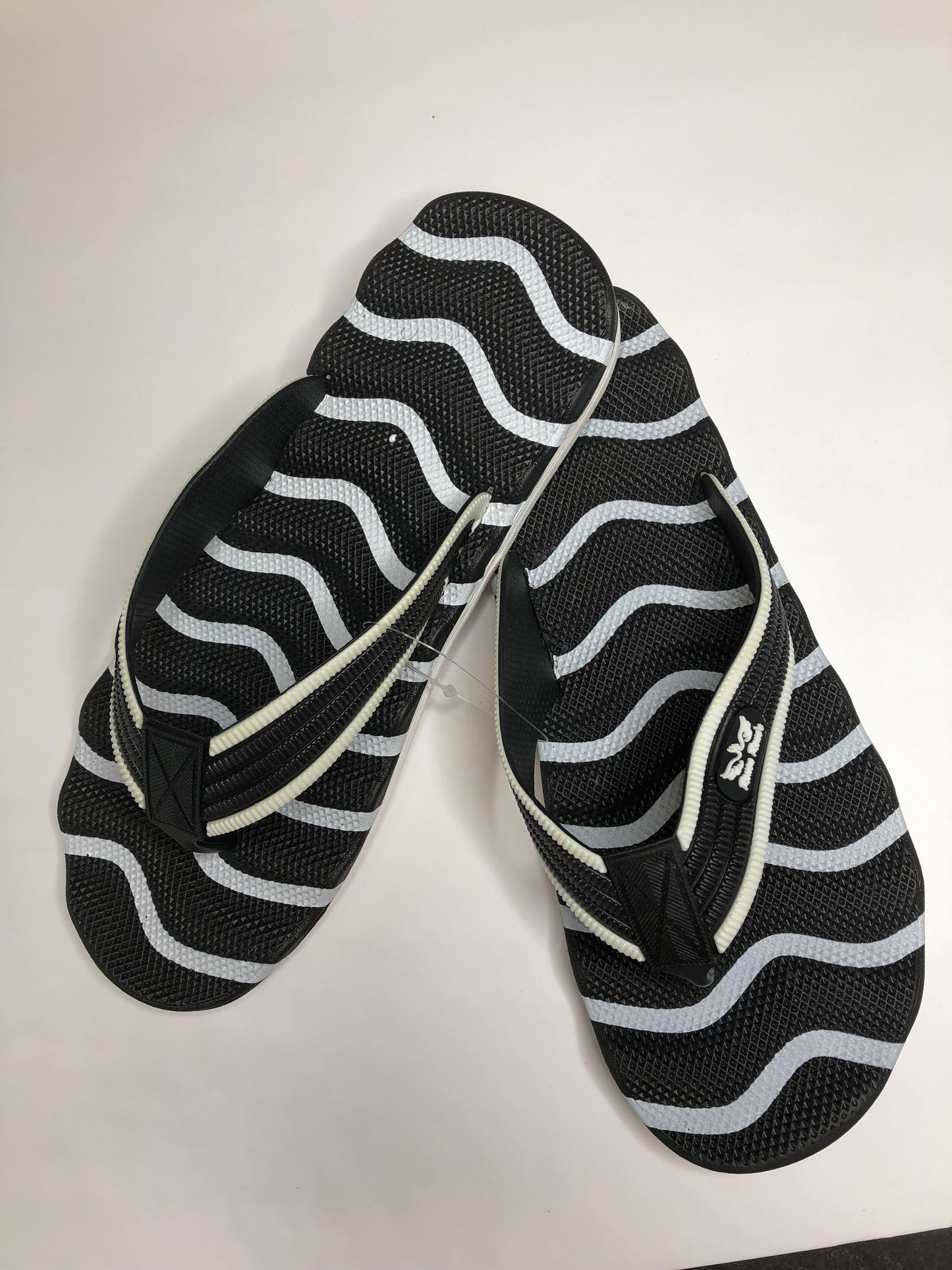 White & Black w/ Stripes Massaging Eva Foam Flip Flop