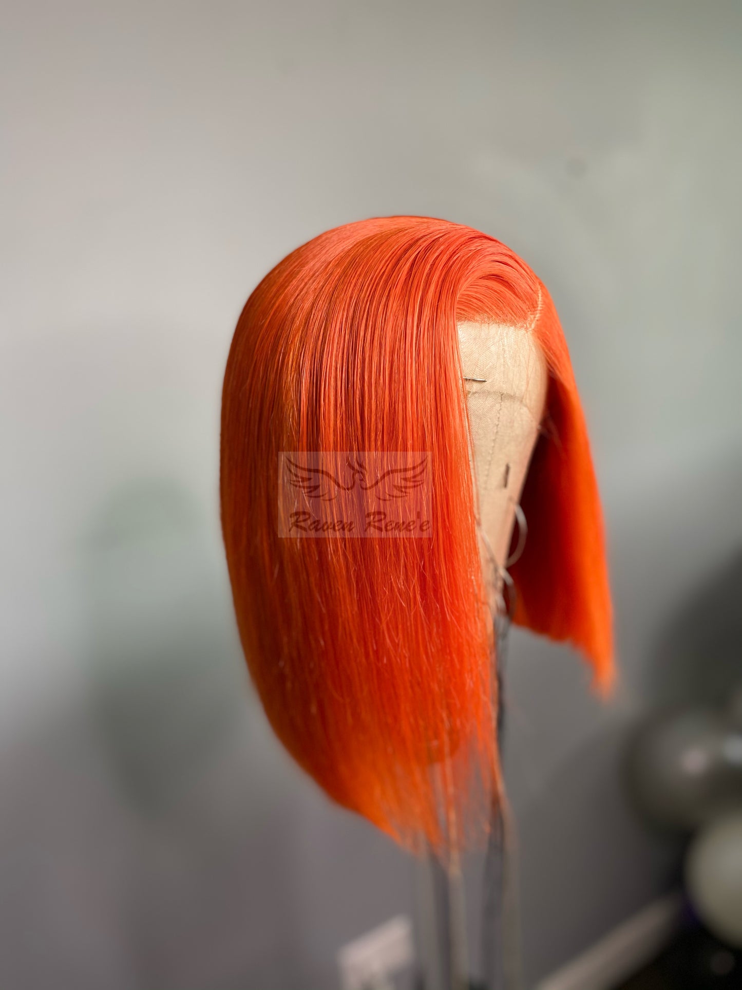 Orange Asymmetrical Bob