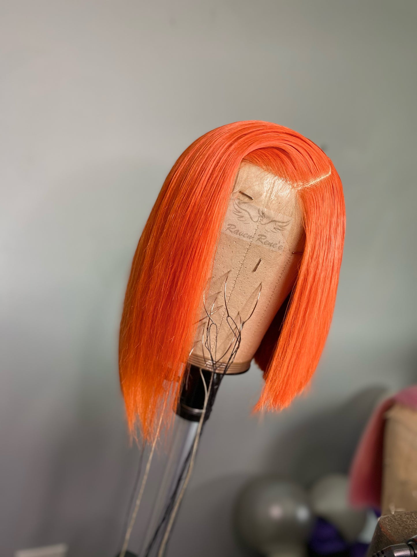 Orange Asymmetrical Bob